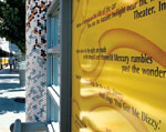 Robert Trammell's poems at the Lovers Lane DART station in Dallas, Texas.